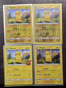 Pokemon Cards Lot (Pikachu Confetti Holo + 2 Evolution Skies Rev + Halloween) - Image 1
