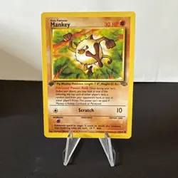 Mankey 1st Edition 55/64 Jungle Set Pokemon Card - Image 1
