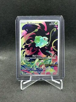 Pokemon TCG Bulbasaur IR 133/132 Mega Evolutions Stamped Promo Card Illustration - Image 1