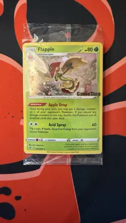 Pokemon TCG Flapple Promo Holo Card #22 GameStop Exclusive Stamped SEALED IN BAG - Image 1