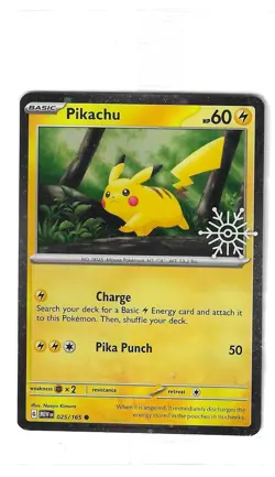 Pikachu 025/165 Sealed & Stamped Promo Holiday Calendar Pokemon Card TCG NM - Image 1