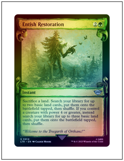 1x Entish Restoration, Showcase Scrolls Art - Foil, Magic MTG NM - Image 1