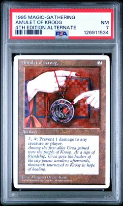 MTG - Amulet of Kroog - ALTERNATE 4th Edition Magic - Graded PSA 7 - Image 1