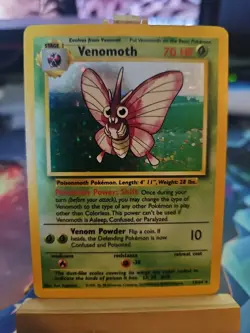 Pokemon TCG Venomoth Holo Rare 13/64 Jungle No Symbol Error LP - Image 1