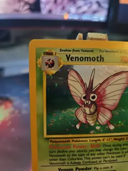 Pokemon TCG Venomoth Holo Rare 13/64 Jungle No Symbol Error LP - Image 2