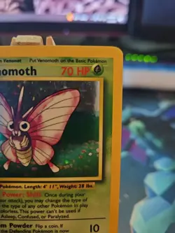 Pokemon TCG Venomoth Holo Rare 13/64 Jungle No Symbol Error LP - Image 3