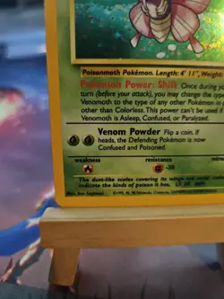 Pokemon TCG Venomoth Holo Rare 13/64 Jungle No Symbol Error LP - Image 5
