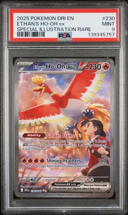 2025 POKEMON DRI EN-DESTINED RIVALS #230 ETHAN'S HO-OH EX PSA 9 - Image 1