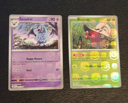 2x Pokemon Master Ball Cards ( Swoobat & Shelmet NM Holo ) - Image 1