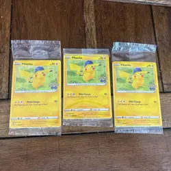 3 Pokemon Pikachu 28/78 Pokemon Go holo SEALED - Image 1