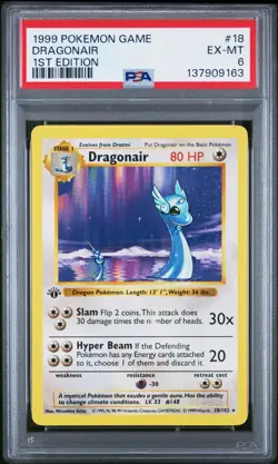 1999 POKEMON GAME #18 DRAGONAIR 1ST EDITION (PSA 6) - Image 1