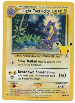 2021 POKEMON SWORD & SHIELD PROMO CELEBRATIONS LIGHT TOXTRICITY #SWSH137 - Image 1