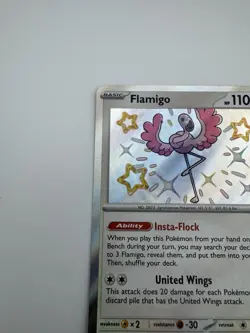 Pokemon TCG: Flamigo 211/091 Scarlet & Violet: Paldean Fates Holo Shiny Rare NM - Image 2