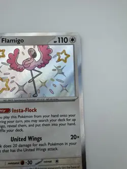 Pokemon TCG: Flamigo 211/091 Scarlet & Violet: Paldean Fates Holo Shiny Rare NM - Image 3