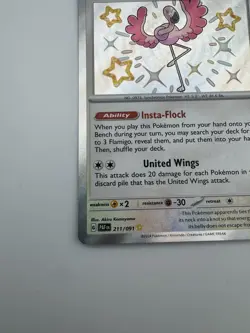 Pokemon TCG: Flamigo 211/091 Scarlet & Violet: Paldean Fates Holo Shiny Rare NM - Image 4