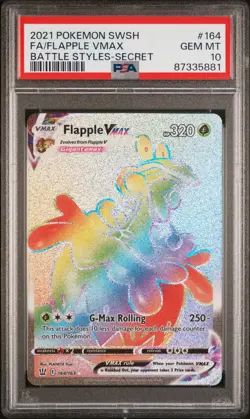 2021 Pokemon Battle Styles Flapple VMAX Rainbow Secret #164 PSA 10 GEM MINT - Image 1
