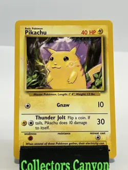 Pikachu 58/102 Yellow Cheeks 1999 WOTC Base Set Pokemon Unlimited NM - Image 1