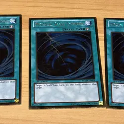 Mystical Space Typhoon PGLD-EN079 Gold Rare Unlimited LP Yugioh x3 - Image 3