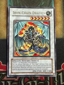 Yugioh Iron Chain Dragon CSOC-EN040 Rare LP - Image 1
