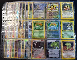 Lot of 90 ALL HOLO Vintage Pokemon Card Binder Collection - Image 1