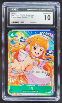 2025 ONE PIECE CCG JAPANESE NAMI PROMO P-102 CGC 10 E PT - Image 1