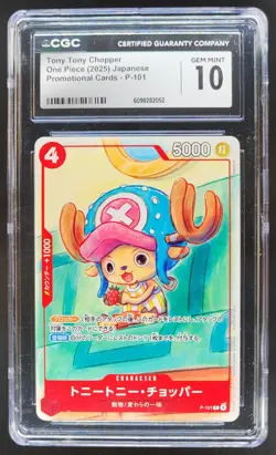 2025 ONE PIECE CCG JAPANESE TONY TONY CHOPPER PROMO P-101 CGC 10 E PT - Image 1