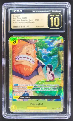 2025 ONE PIECE CCG DERESHI! RARE ALTERNATE ART OP09-117 CGC 10 PRISTINE D PT - Image 1