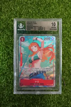 BGS 10 Pristine One Piece Japanese Romance Dawn NAMI ALT ART OP01 016 #3 - Image 1