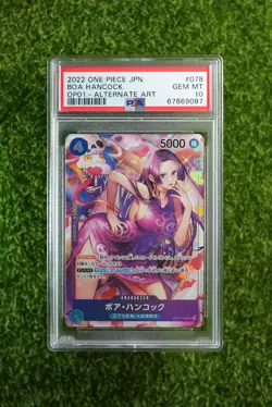 PSA 10 GEM MT One Piece Japanese Romance Dawn BOA HANCOCK ALT ART OP01-078 #4 - Image 1