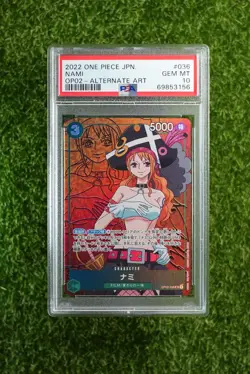 PSA 10 NAMI One Piece Japanese Paramount War ALT ART OP02-036 #4 - Image 1