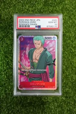 PSA 10 RORONOA ZORO One Piece Japanese OP01-025 Romance Dawn #2 - Image 1