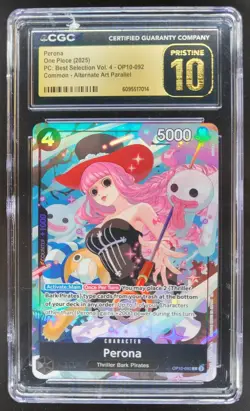 2025 ONE PIECE CCG PERONA ALT ART OP10-092 CGC 10 PRISTINE D PT - Image 1