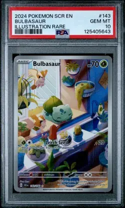 Bulbasaur 2024 Pokemon Stellar Crown Illustration Rare #143 PSA 10 GEM MINT - Image 1