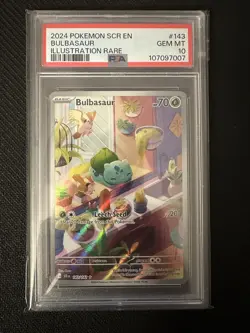 PSA 10 Bulbasaur Illustration Rare Pokemon Stellar Crown #143 Gem Mint 2024 - Image 1