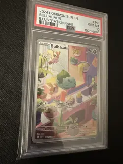 PSA 10 Bulbasaur Illustration Rare Pokemon Stellar Crown #143 Gem Mint 2024 - Image 2