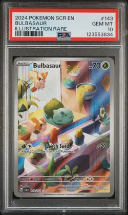 PSA 10 Bulbasaur 2024 Pokemon Stellar Crown Illustration Rare #143 GEM MINT 💎 - Image 1