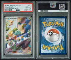 Pokemon TCG Stellar Crown Bulbasaur #143/142 Illustration Rare Gem Mint PSA 10 - Image 3