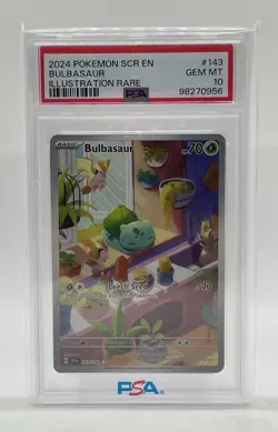Pokemon TCG Stellar Crown Bulbasaur #143/142 Illustration Rare Gem Mint PSA 10 - Image 4