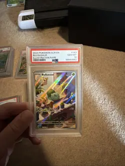 Pokemon TCG Bulbasaur Stellar Crown Illustration Rare 143/142, PSA 10 Gem Mint - Image 1