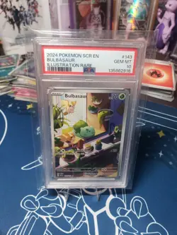 Pokemon TCG Bulbasaur Stellar Crown Illustration Rare 143/142, PSA 10 Gem Mint - Image 1