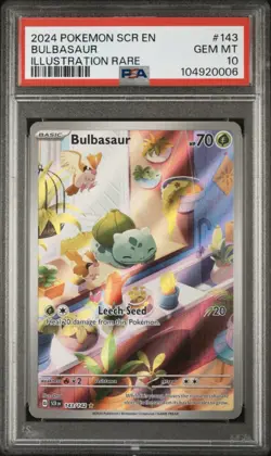 Bulbasaur 2024 Pokemon Stellar Crown Illustration Rare #143 PSA 10 GEM MINT - Image 1