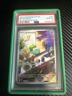 Pokemon TCG Bulbasaur Stellar Crown Illustration Rare 143/142, PSA 10 Gem Mint - Image 1