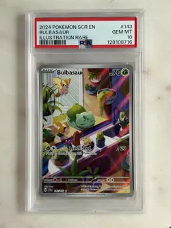 2024 Pokemon Stellar Crown Illustration Rare #143 Bulbasaur Gem Mint PSA 10 - Image 1
