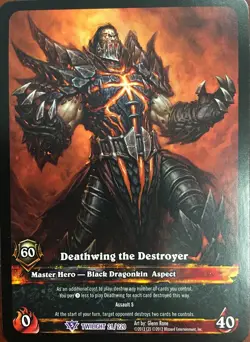 WORLD OF WARCRAFT WOW TCG RARE EXTENDED ART : DEATHWING DESTROYER ALTERNATE ART - Image 1
