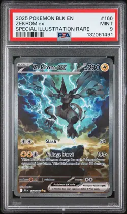 2025 Pokemon Black Bolt BLK En Zekrom Ex Special Illustration Rare #166 PSA 9 - Image 1