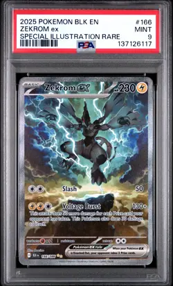 2025 POKEMON BLK EN-BLACK BOLT SPECIAL ILLUSTRATION RARE #166 ZEKROM EX PSA 9 - Image 1