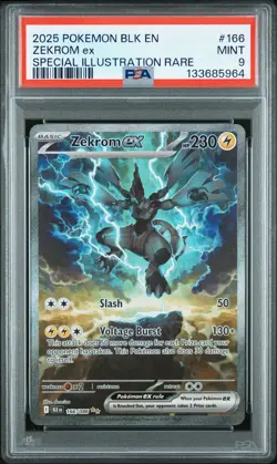 2025 POKEMON BLK EN-BLACK BOLT SPECIAL ILLUSTRATION RARE #166 ZEKROM EX PSA 9 - Image 1