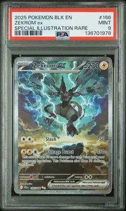 2025 POKEMON BLK EN-BLACK BOLT SPECIAL ILLUSTRATION RARE #166 ZEKROM EX PSA 9 - Image 1