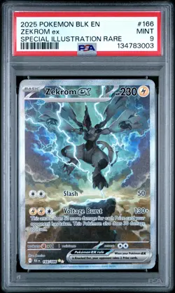 2025 POKEMON BLK EN-BLACK BOLT SPECIAL ILLUSTRATION RARE #166 ZEKROM EX PSA 9 - Image 1
