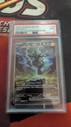 2025 Pokemon Black Bolt BLK En Zekrom Ex Special Illustration Rare #166 PSA 9 - Image 1